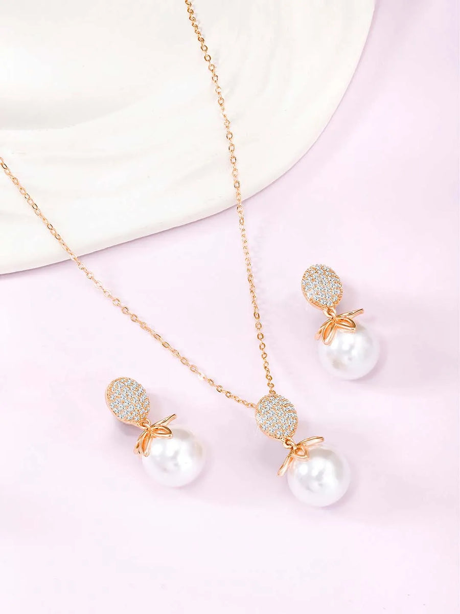 Peora Pearl & CZ Magic Pendant Set - Enchanting Jewellery