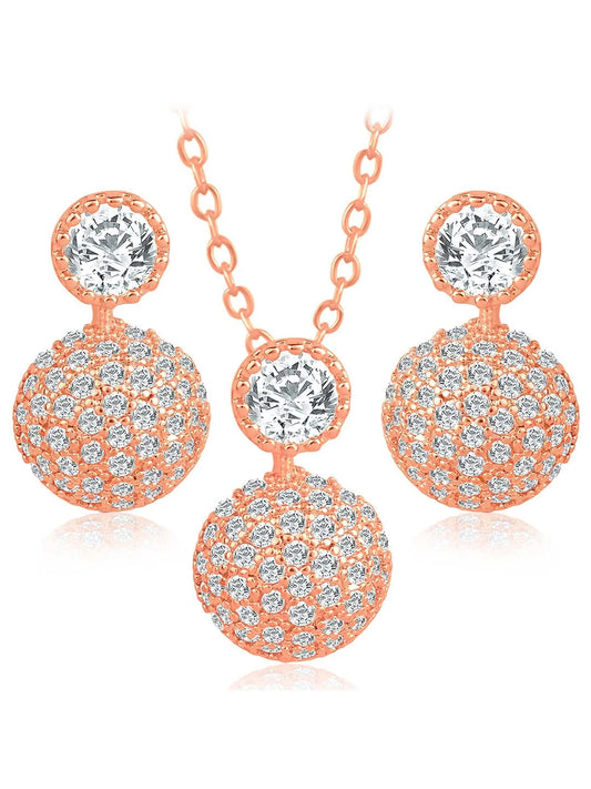 Peora Loops Pendant and Earring Set - Stylish Matching Jewellery