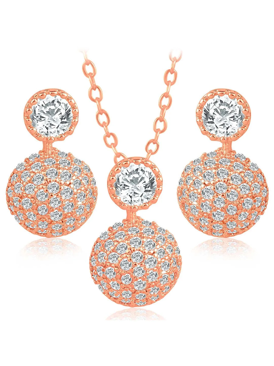 Peora Loops Pendant and Earring Set - Stylish Matching Jewellery