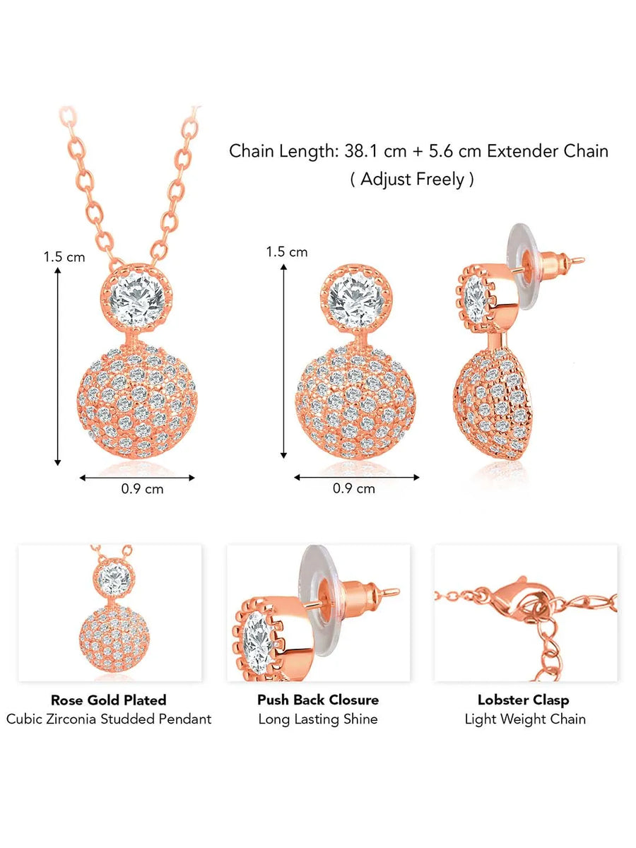 Peora Loops Pendant and Earring Set - Stylish Matching Jewellery