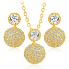 Peora Loops Pendant and Earring Set - Stylish Matching Jewellery