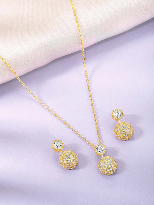 Peora Loops Pendant and Earring Set - Stylish Matching Jewellery