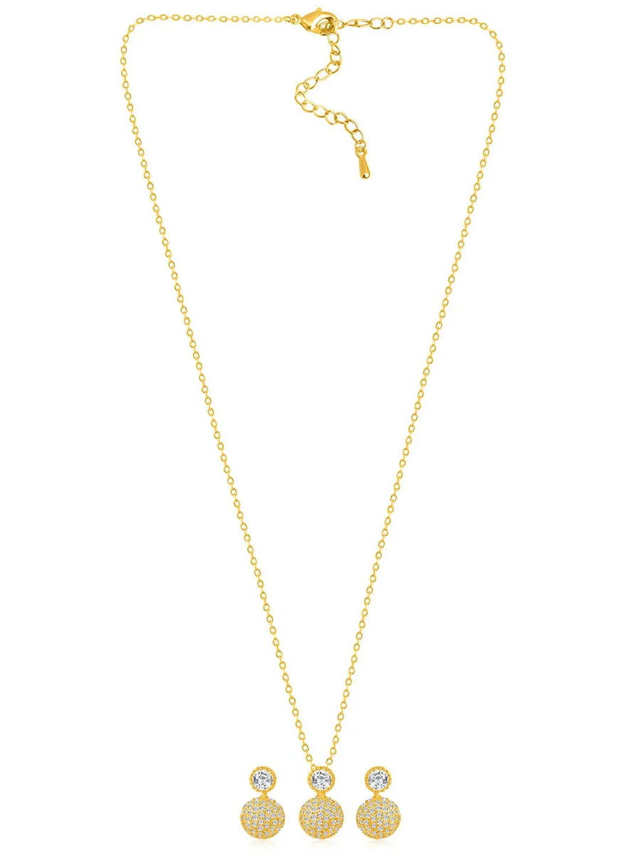 Peora Loops Pendant and Earring Set - Stylish Matching Jewellery