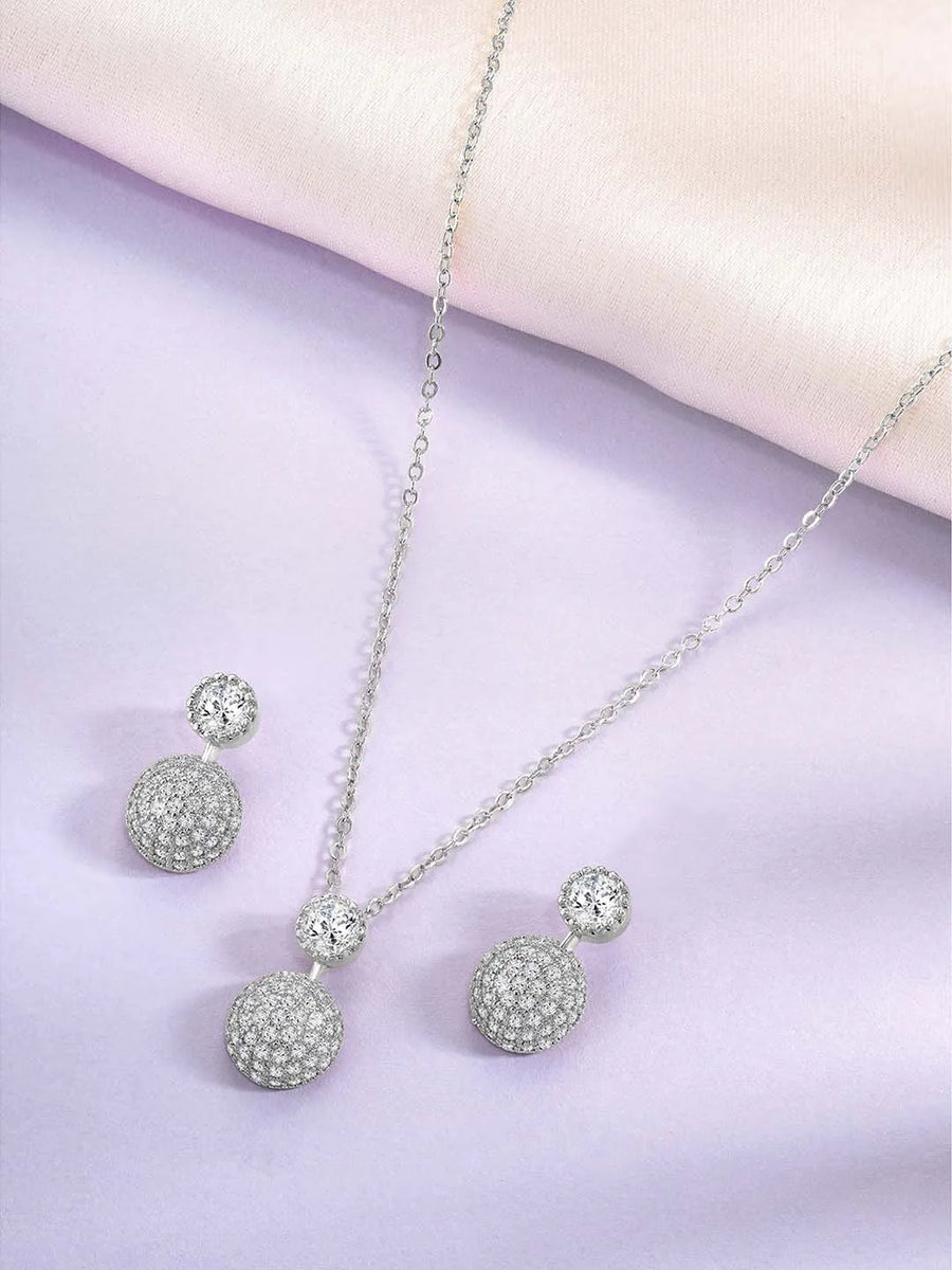 Peora Loops Pendant and Earring Set - Stylish Matching Jewellery