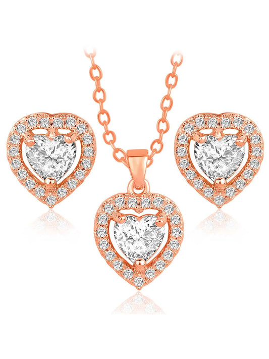  Peora's Glittering Sparkle CZ Necklace Set - Brilliant CZ Jewellery