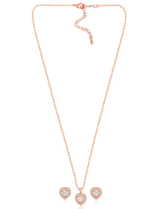  Peora's Glittering Sparkle CZ Necklace Set - Brilliant CZ Jewellery