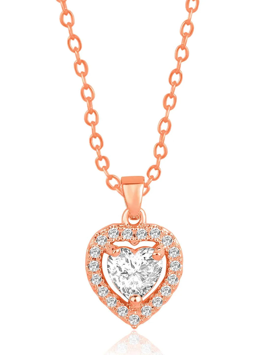  Peora's Glittering Sparkle CZ Necklace Set - Brilliant CZ Jewellery