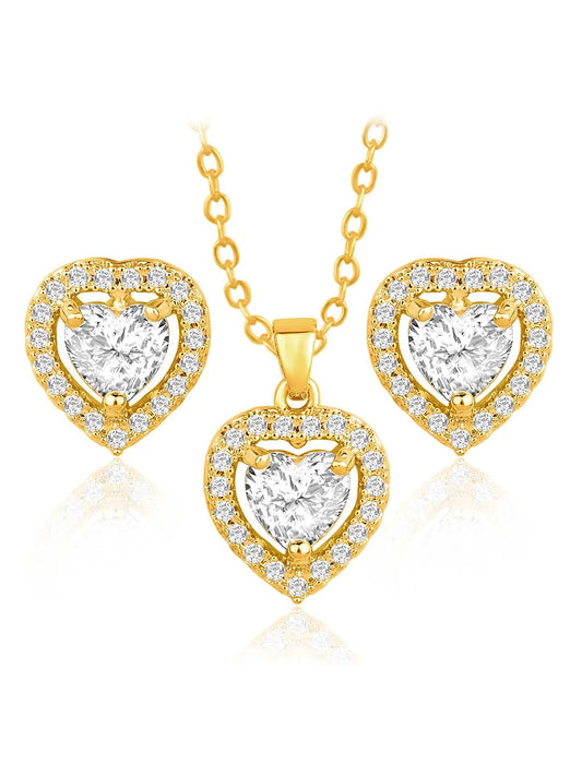  Peora's Glittering Sparkle CZ Necklace Set - Brilliant CZ Jewellery