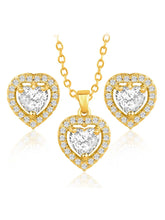  Peora's Glittering Sparkle CZ Necklace Set - Brilliant CZ Jewellery