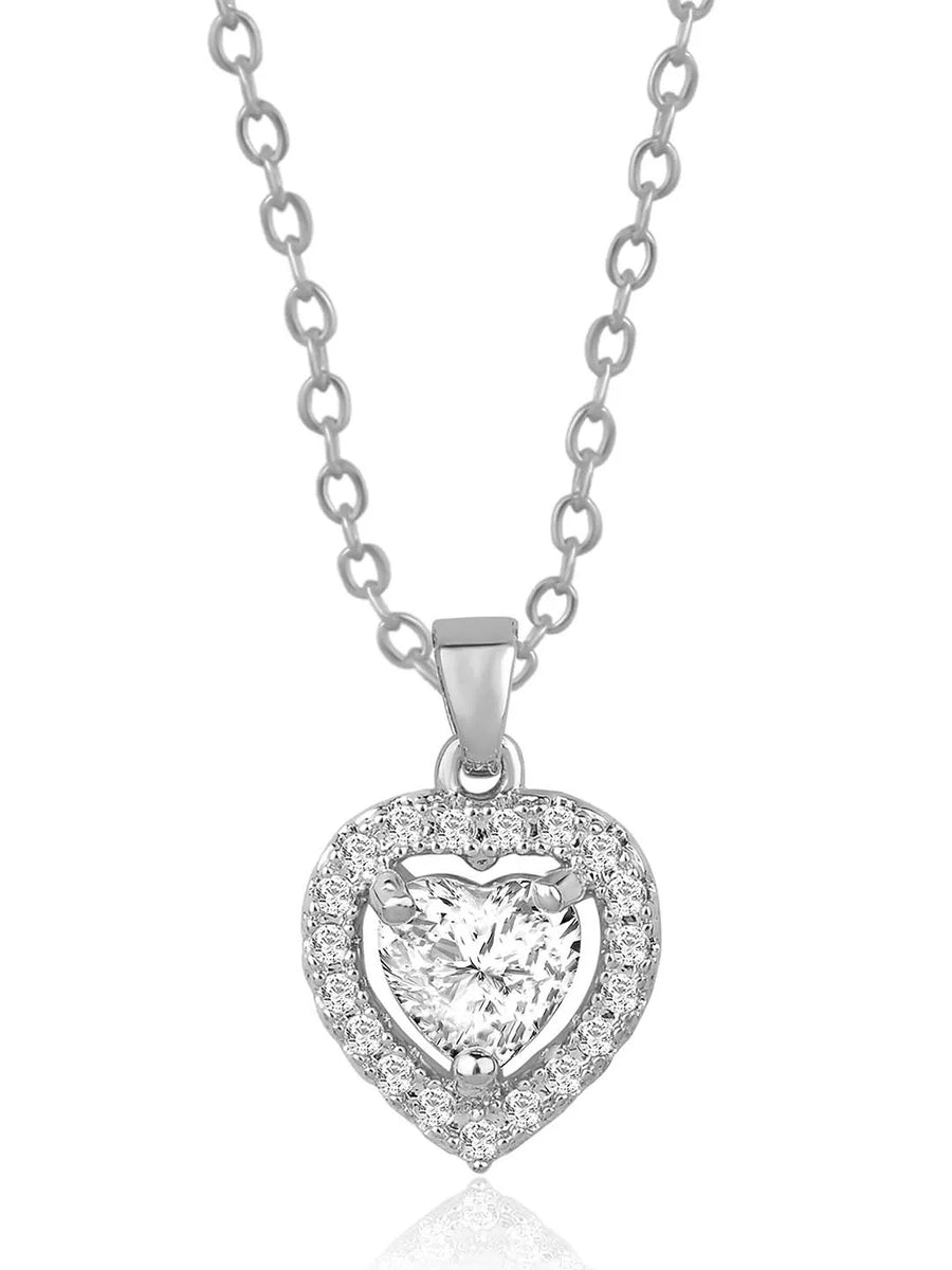  Peora's Glittering Sparkle CZ Necklace Set - Brilliant CZ Jewellery