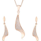 Regal Swoop Pendant Set Rose Gold Plated