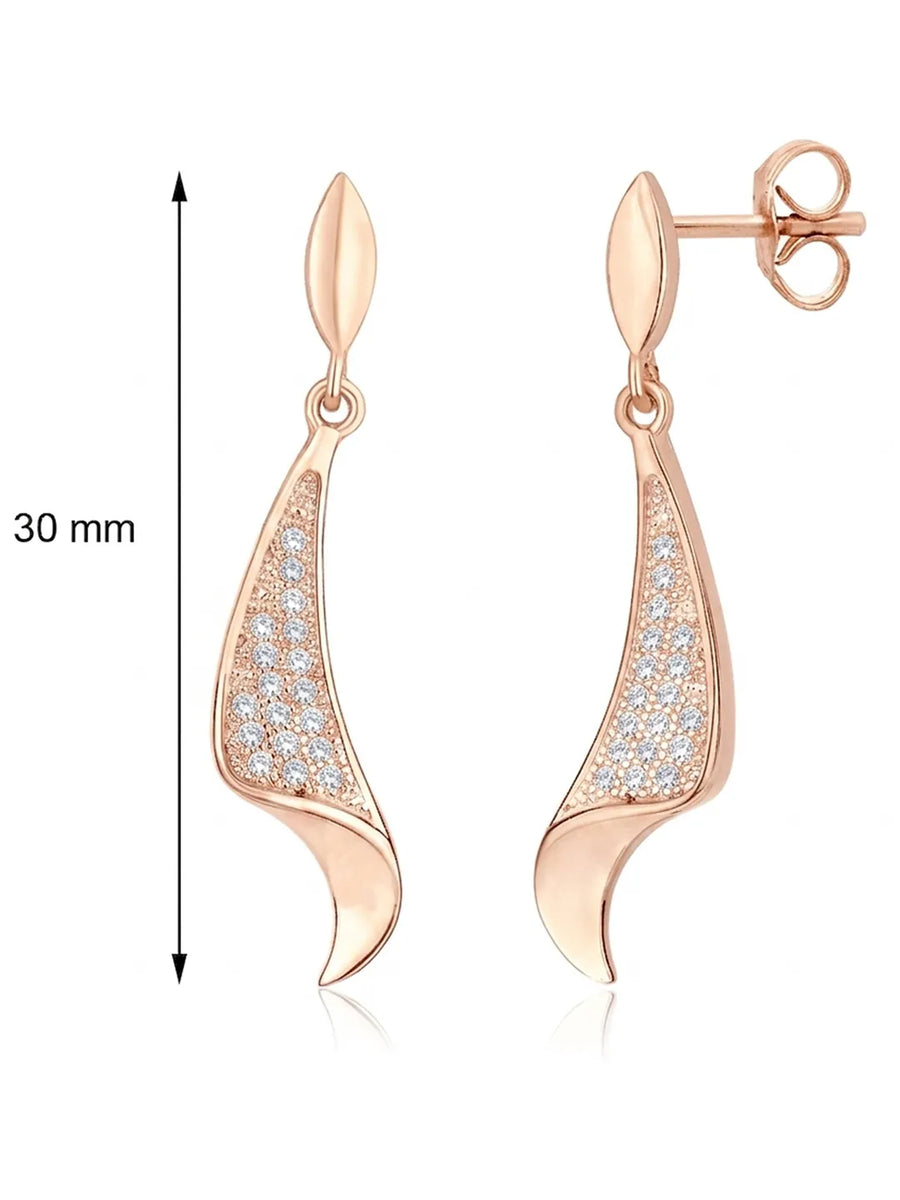 Regal Swoop Pendant Set Rose Gold Plated