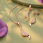 Regal Swoop Pendant Set Rose Gold Plated