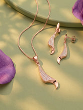 Regal Swoop Pendant Set Rose Gold Plated