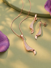Regal Swoop Pendant Set Rose Gold Plated