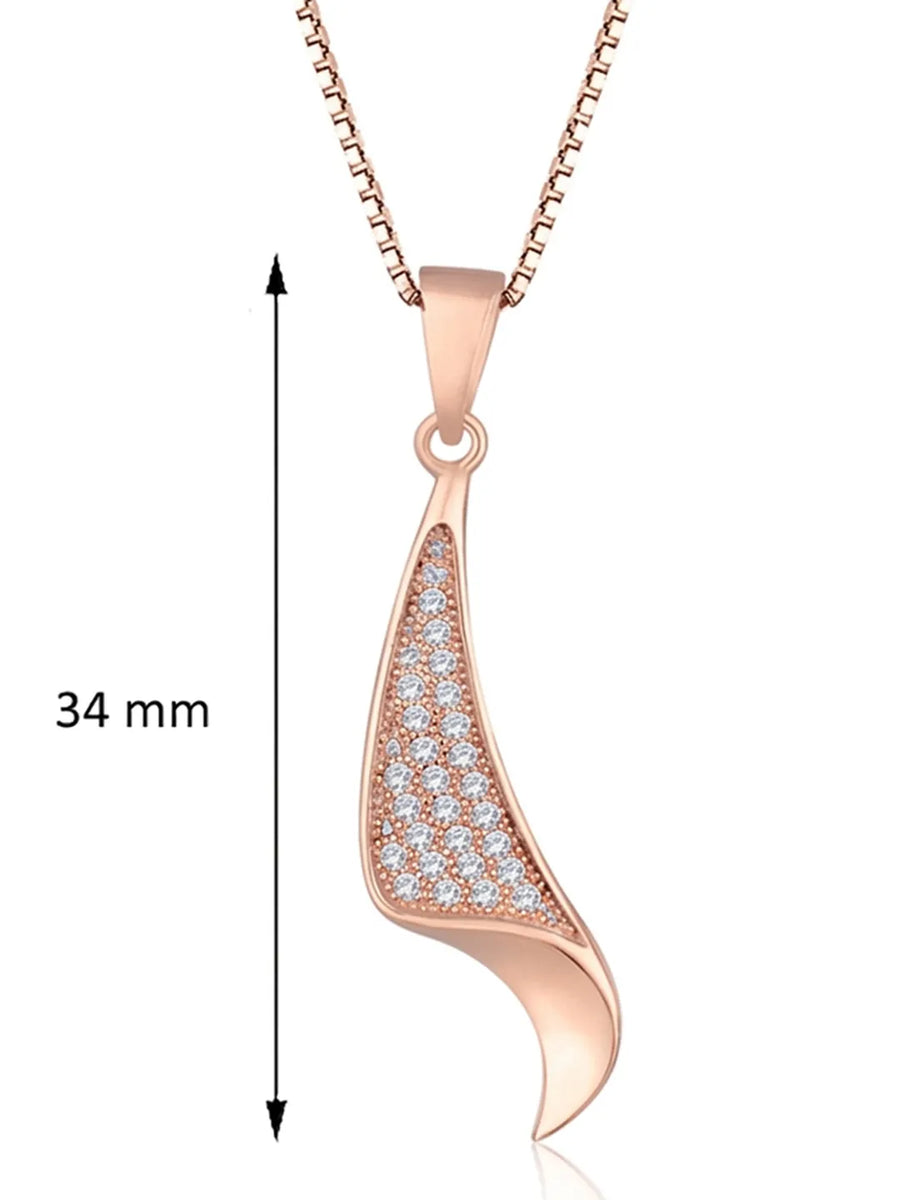 Regal Swoop Pendant Set Rose Gold Plated
