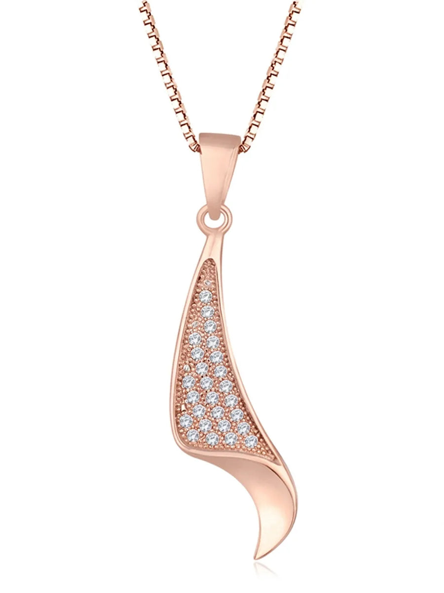 Regal Swoop Pendant Set Rose Gold Plated