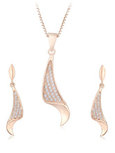 Regal Swoop Pendant Set Rose Gold Plated