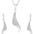 Regal Swoop Pendant Set Rhodium Plated