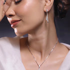 Regal Swoop Pendant Set Rhodium Plated