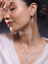 Regal Swoop Pendant Set Rhodium Plated