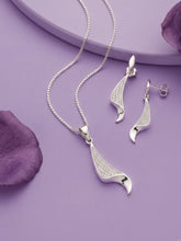 Regal Swoop Pendant Set Rhodium Plated