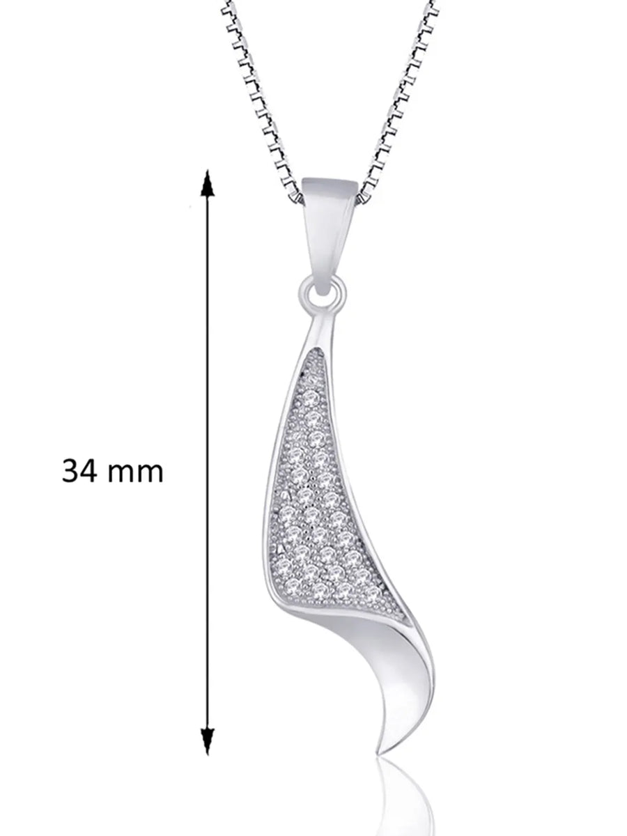 Regal Swoop Pendant Set Rhodium Plated
