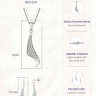Regal Swoop Pendant Set Rhodium Plated