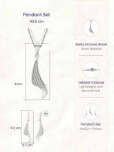 Regal Swoop Pendant Set Rhodium Plated