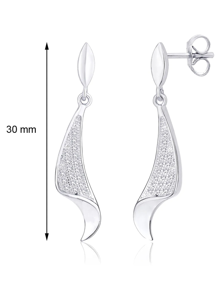 Regal Swoop Pendant Set Rhodium Plated