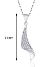 Regal Swoop Pendant Set Rhodium Plated