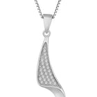 Regal Swoop Pendant Set Rhodium Plated