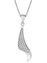 Regal Swoop Pendant Set Rhodium Plated