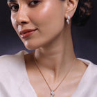 Glamour Leaf Pendant Set Rose Gold Plated
