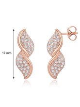 Glamour Leaf Pendant Set Rose Gold Plated