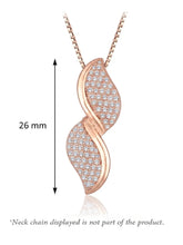 Glamour Leaf Pendant Set Rose Gold Plated