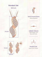Glamour Leaf Pendant Set Rose Gold Plated