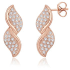 Glamour Leaf Pendant Set Rose Gold Plated