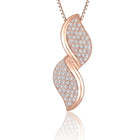 Glamour Leaf Pendant Set Rose Gold Plated