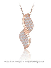 Glamour Leaf Pendant Set Rose Gold Plated