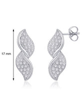 Glamour Leaf Pendant Set Rhodium Plated