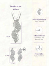 Glamour Leaf Pendant Set Rhodium Plated