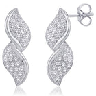 Glamour Leaf Pendant Set Rhodium Plated