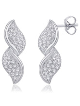 Glamour Leaf Pendant Set Rhodium Plated