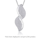 Glamour Leaf Pendant Set Rhodium Plated