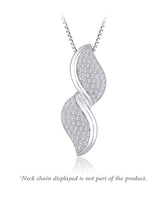 Glamour Leaf Pendant Set Rhodium Plated