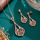 Signature Teardrop Pendant Set Rose Gold Plated