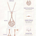 Signature Teardrop Pendant Set Rose Gold Plated