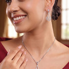 Signature Teardrop Pendant Set Rhodium Plated
