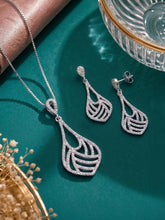 Signature Teardrop Pendant Set Rhodium Plated